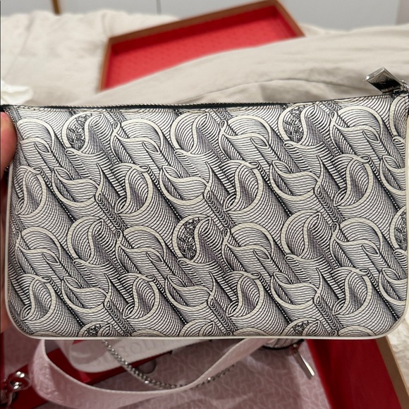 CHRISTIAN LOUBOUTIN LOUBILA HYBRID MONOGRAM
POUCH CROSSBODY BAG IN WHITE/BLACK - Picture 5 of 8